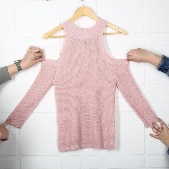Timing Cold Shoulder Knit Top Pink - Picture 3 of 9